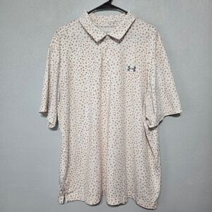 Under Armour Men's Playoff 3.0 Golf Polo Shirt XXL White Yellow Flower